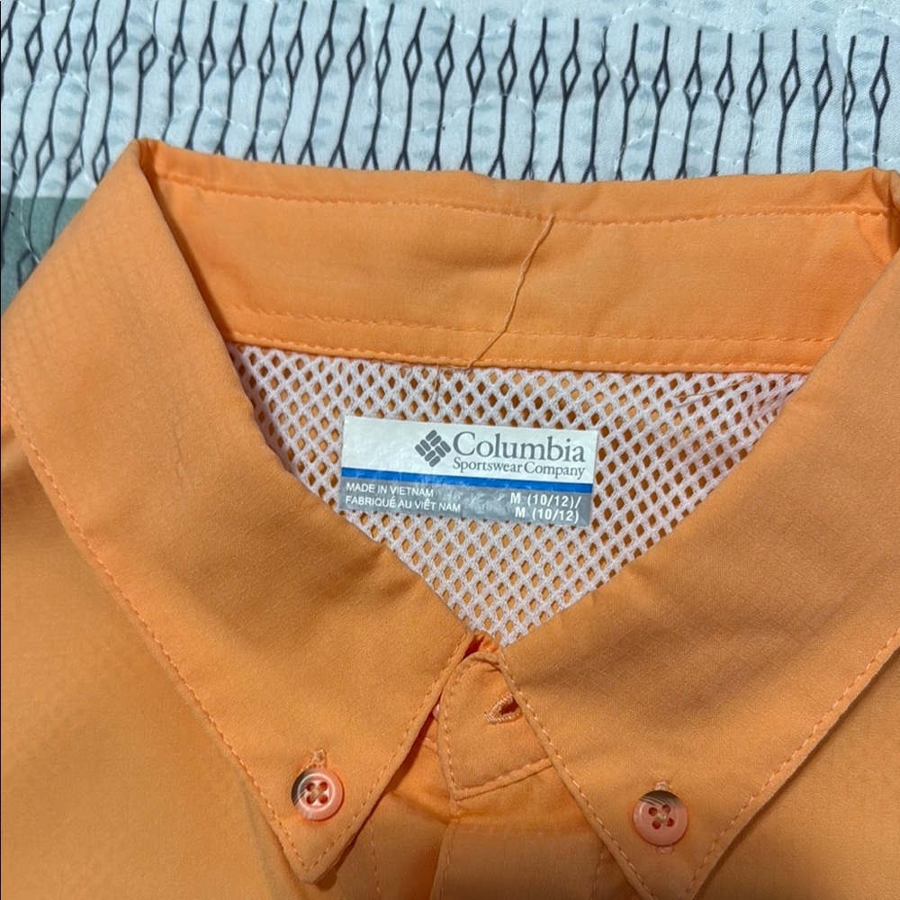 Columbia Vibrant Orange Button-Up Shirt - Picture 2 of 4